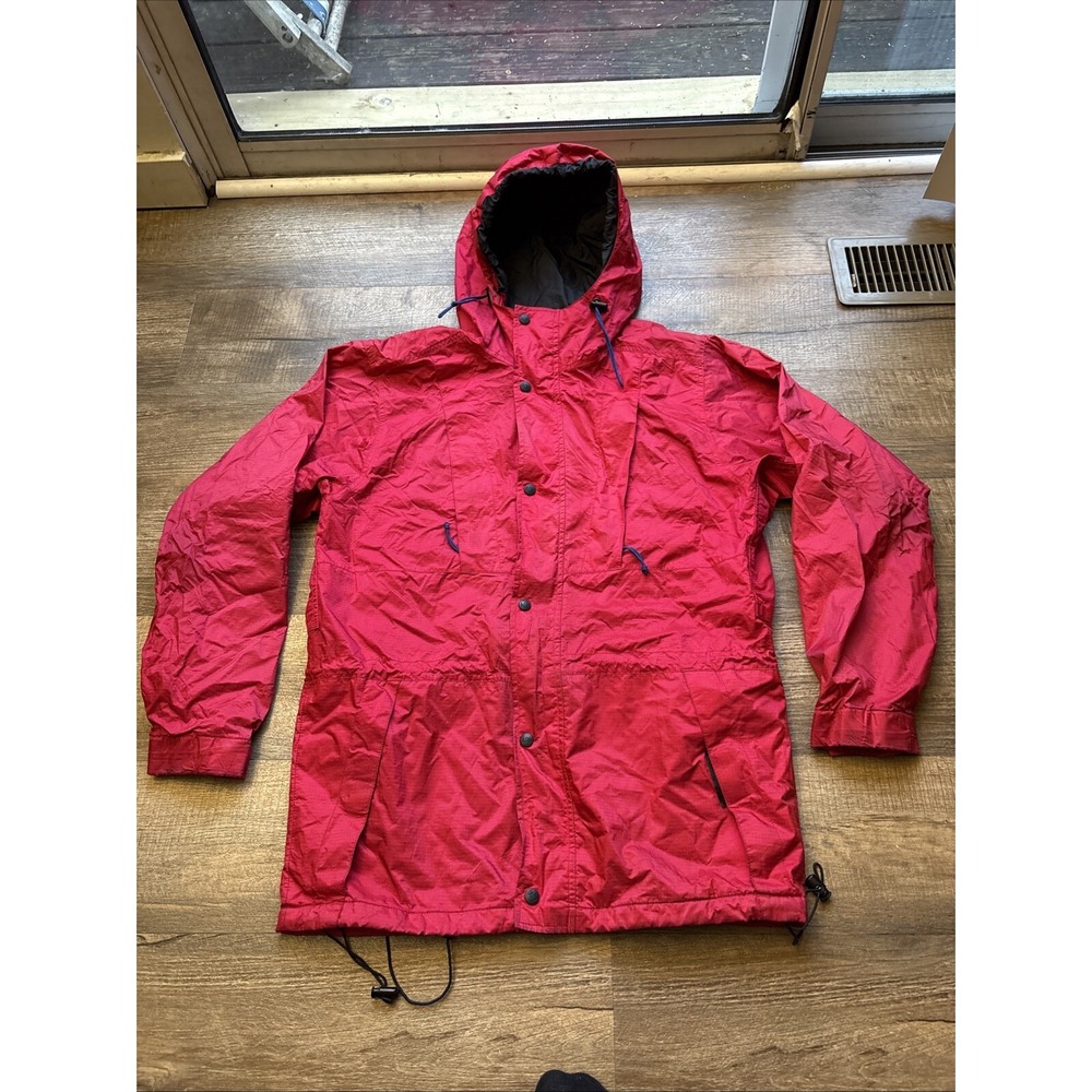 Vintage REI Parka Jacket Size M Gore Tex Red Rain Coat Hiking Camping Gorpcore